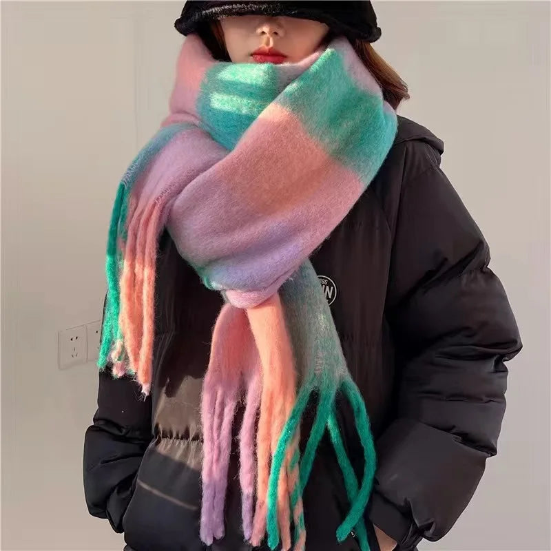 Soft cashmere scarf for women – warm colourful winter scarf with a luxurious feel