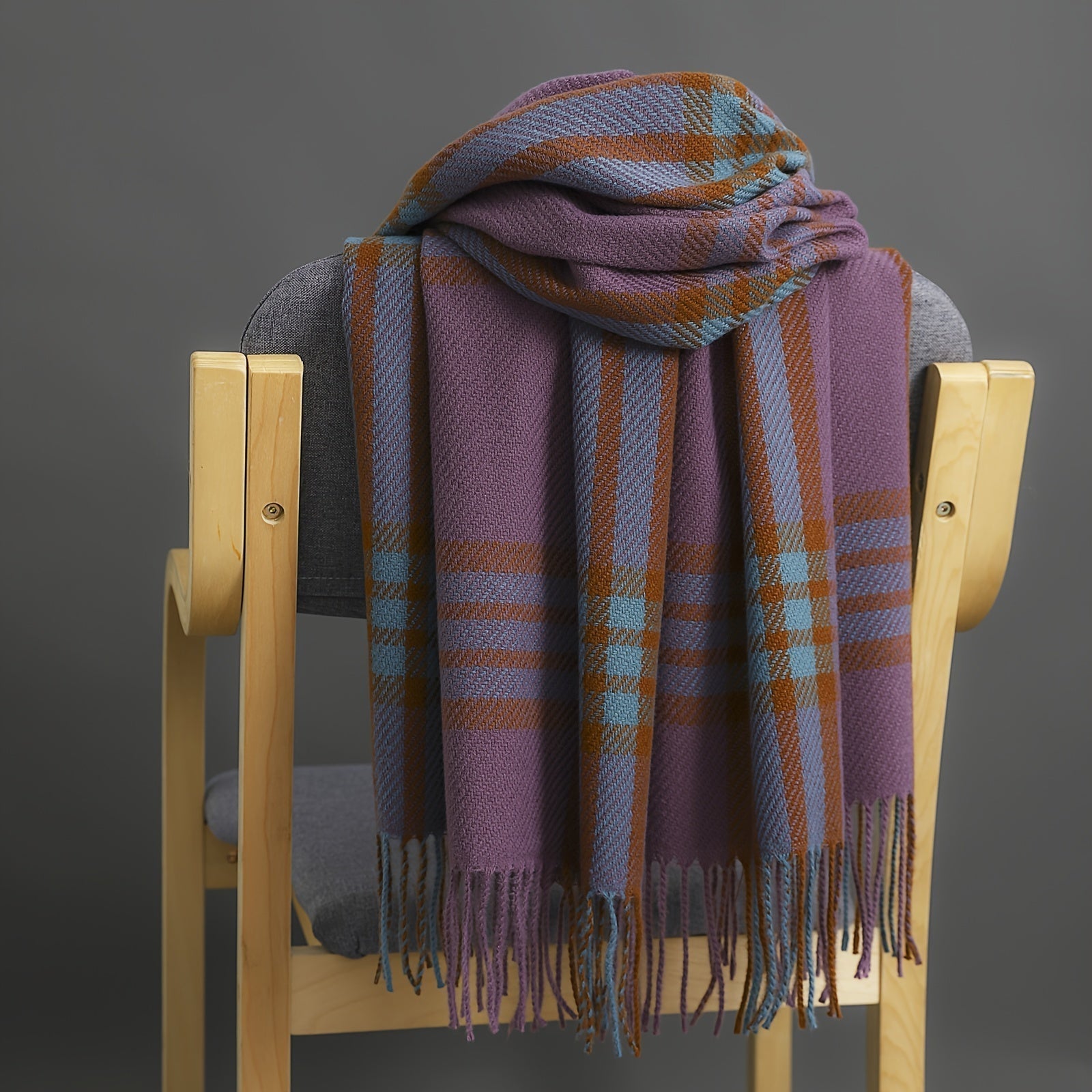 Pure Cashmere Checked Scarf