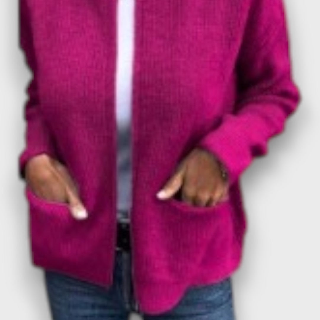 Serane – Casual Zip-Front Knitted Cardigan
