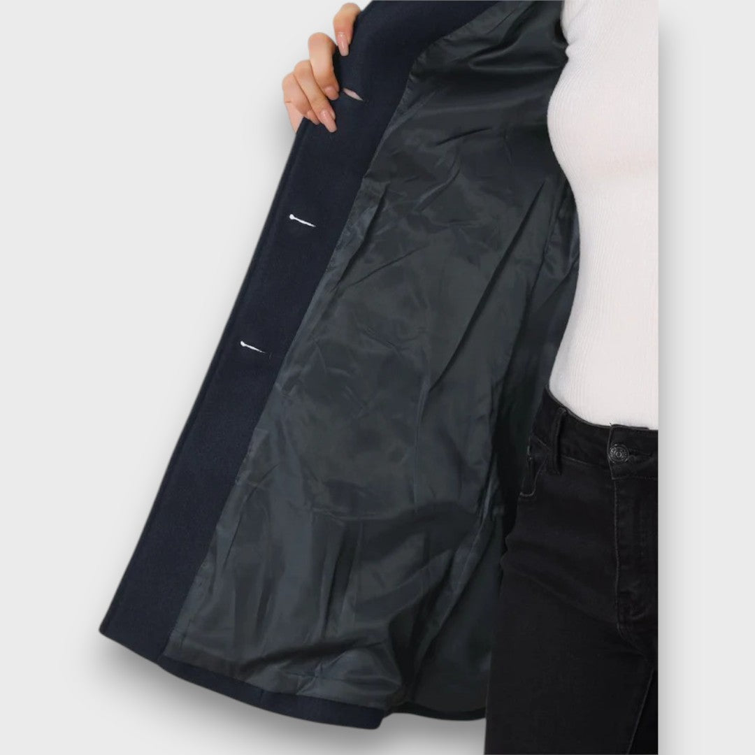 Sylvienne – Single-Breasted Winter Trench Coat