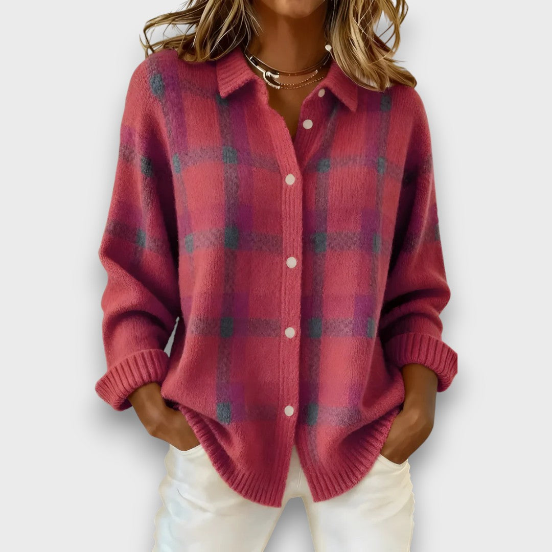 Georgine – Classic Checked Knit Cardigan