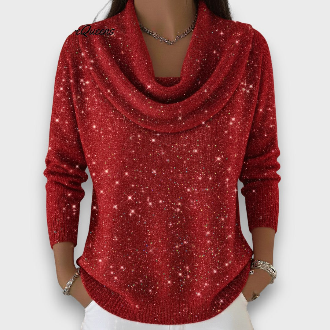 Aurelyn – Shimmer Soft-Drape Knit Sweater