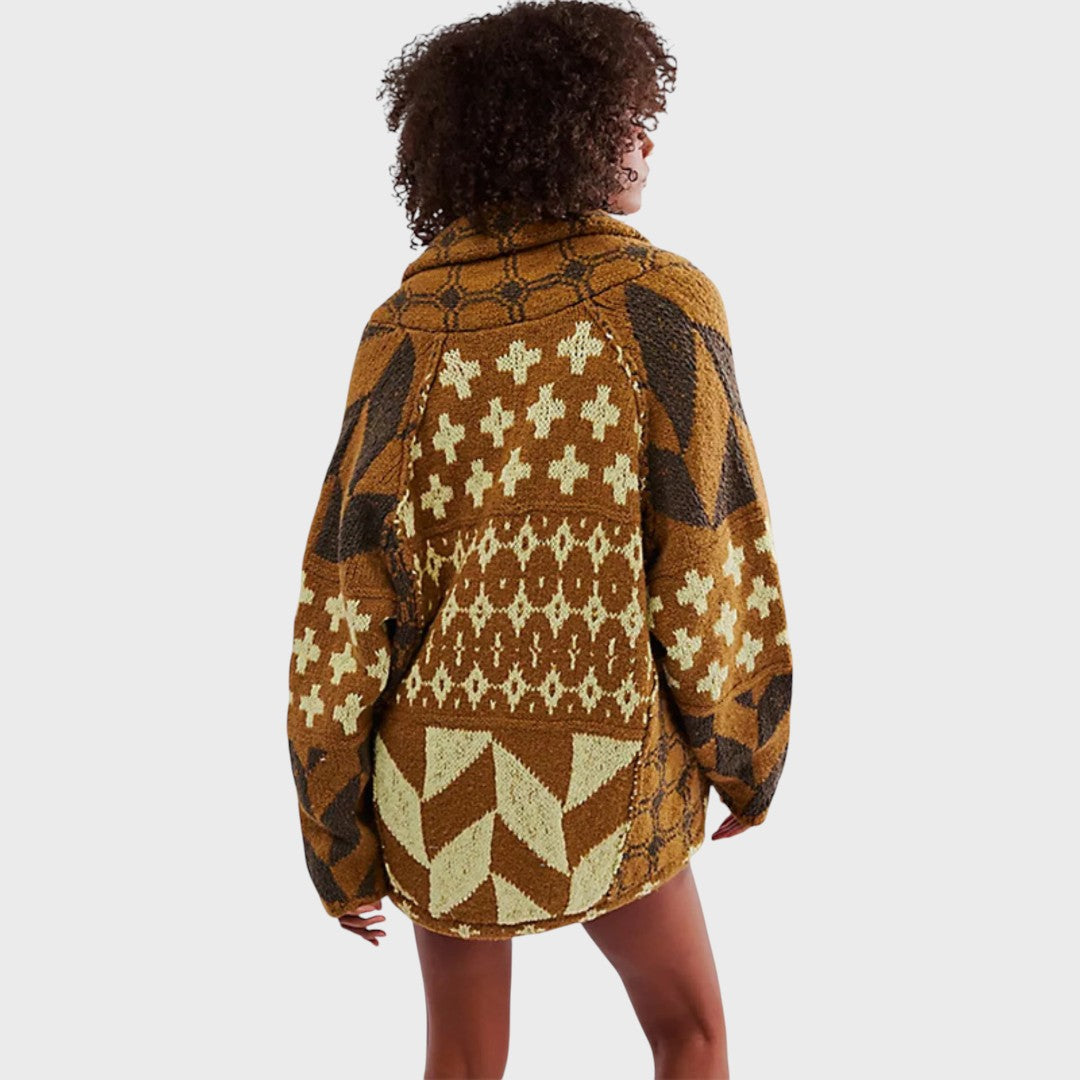 Parlina – Patterned Oversized Knit Jacket
