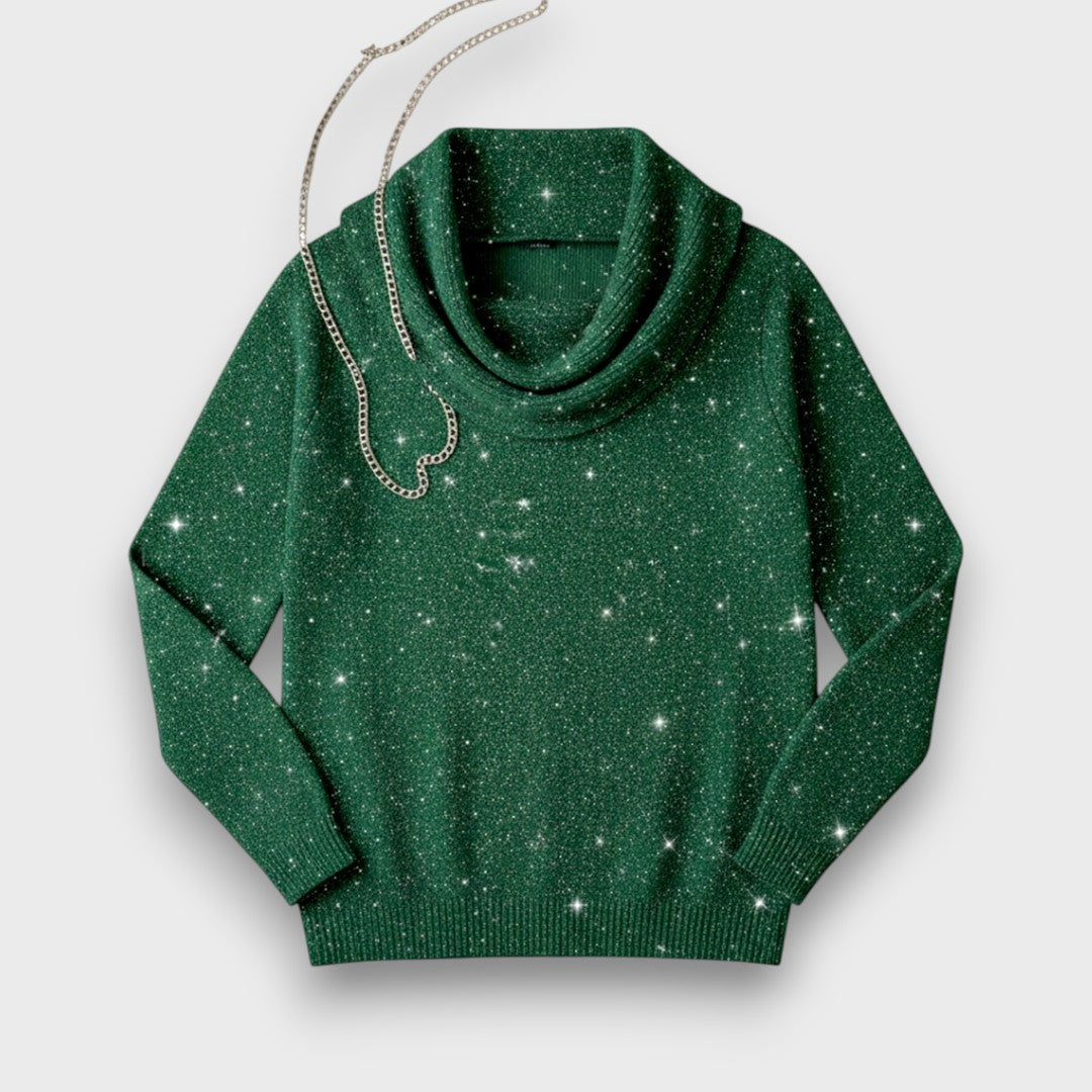 Aurelyn – Shimmer Soft-Drape Knit Sweater