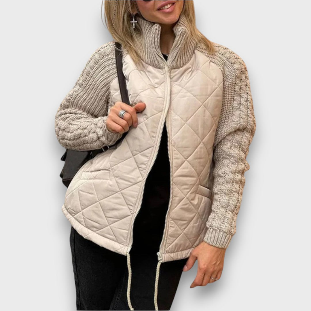 Ravinne – Quilted Jacket with Knitted Sleeves