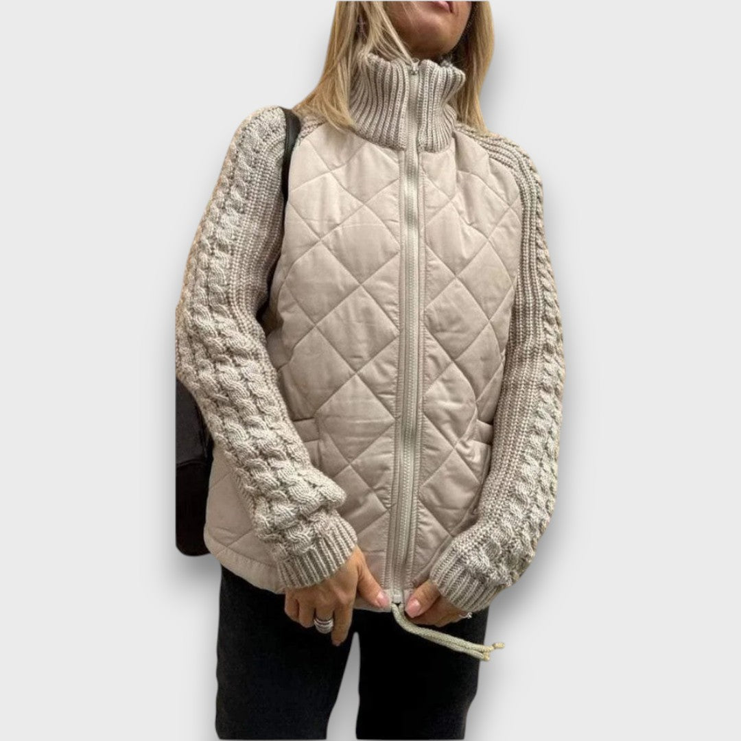 Ravinne – Quilted Jacket with Knitted Sleeves