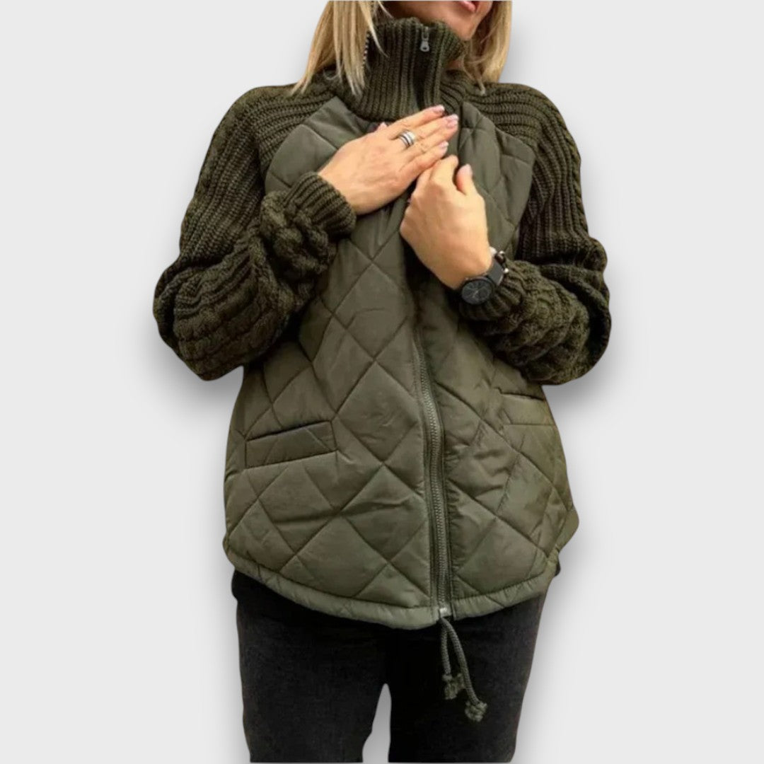 Ravinne – Quilted Jacket with Knitted Sleeves