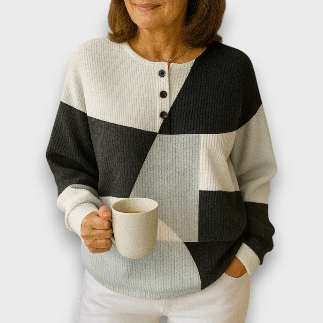 Lirene – Cozy Geometric Knit Top