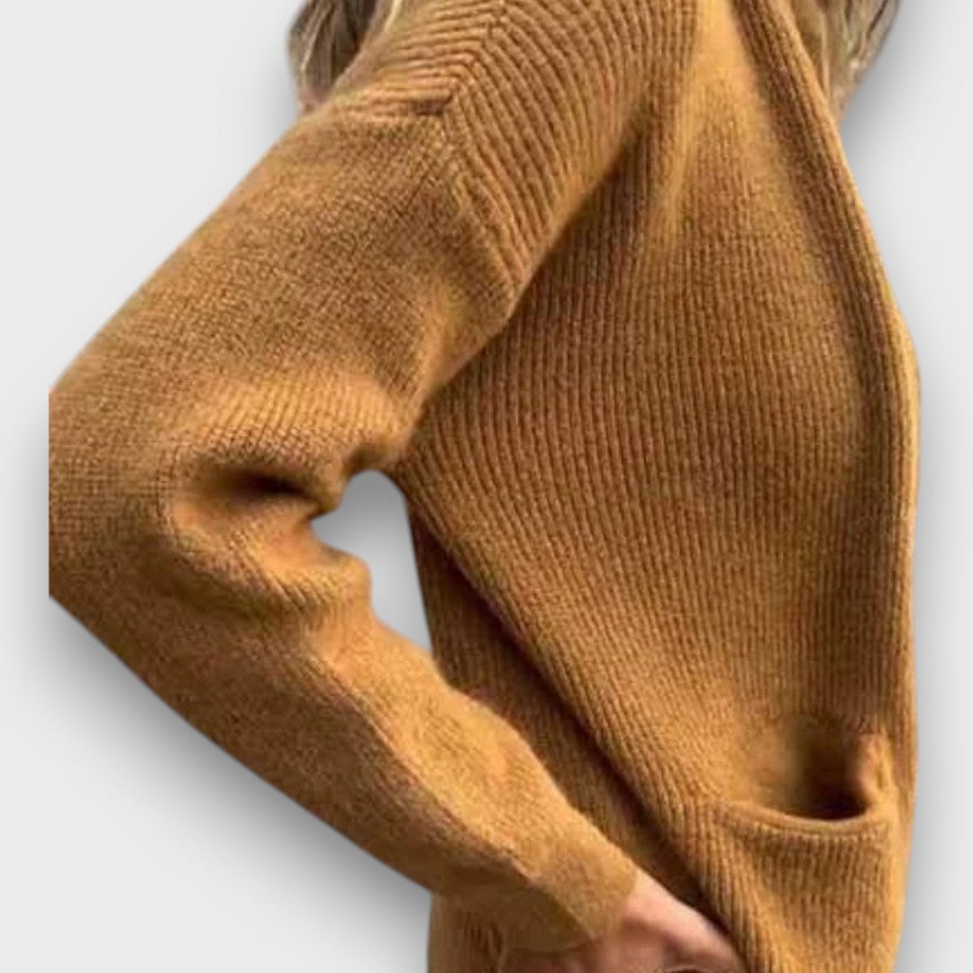 Serane – Casual Zip-Front Knitted Cardigan