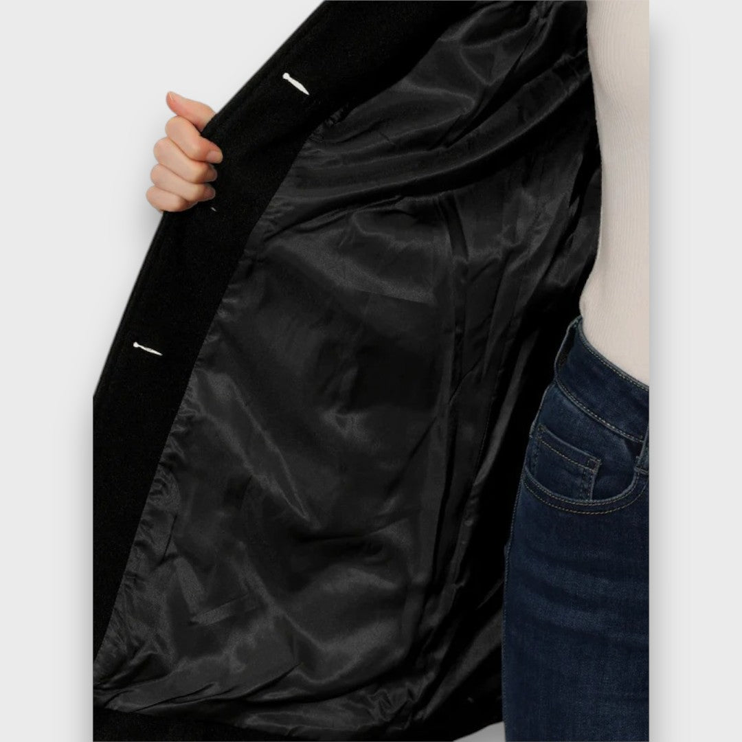 Sylvienne – Single-Breasted Winter Trench Coat