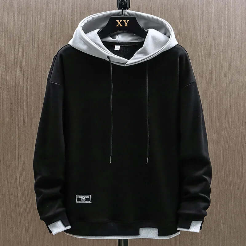 Contrast-Lined Pullover Hoodie