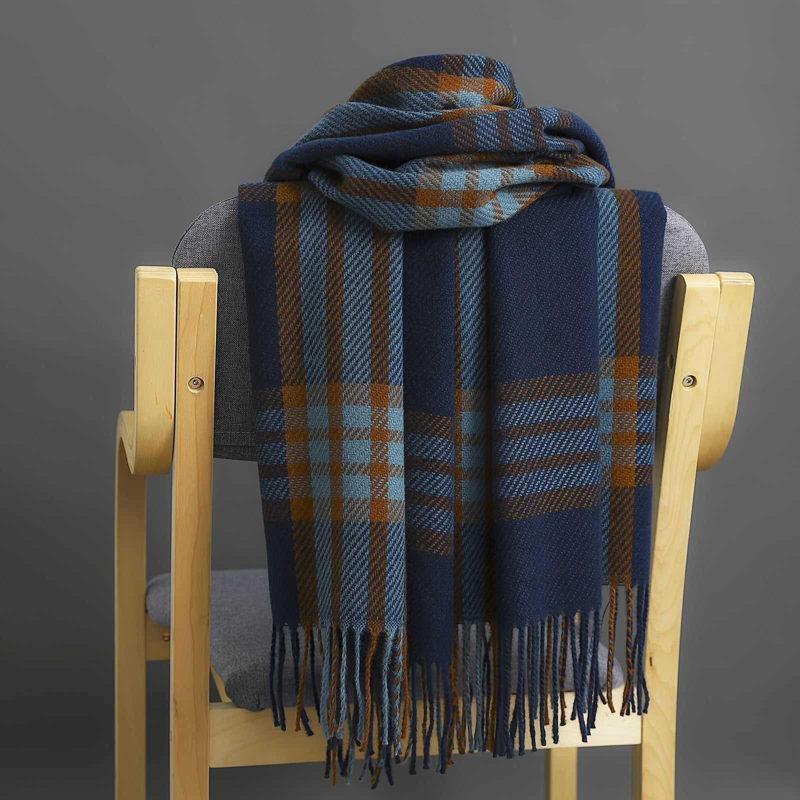 Pure Cashmere Checked Scarf