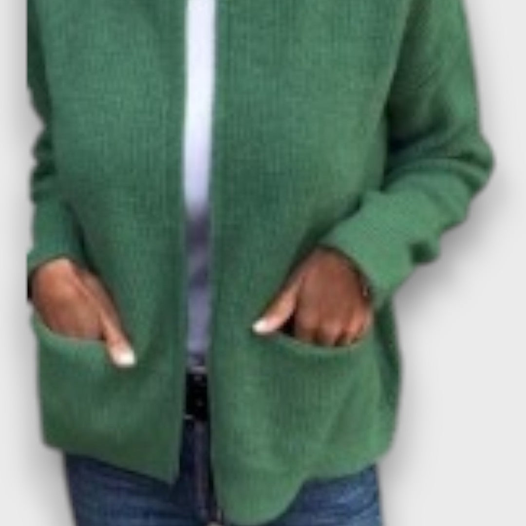 Serane – Casual Zip-Front Knitted Cardigan