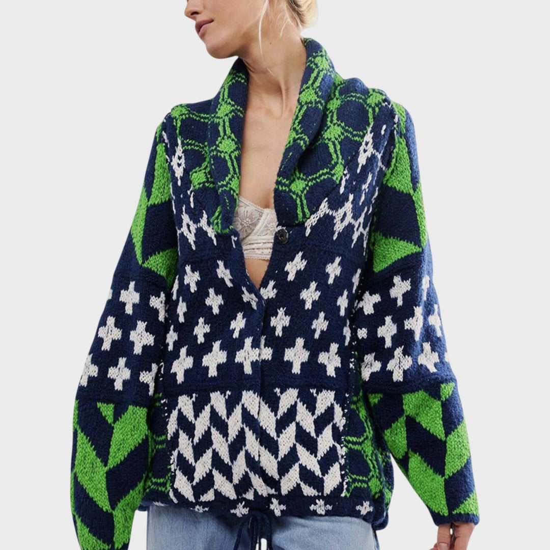 Parlina – Patterned Oversized Knit Jacket