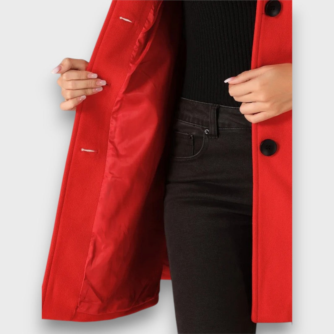 Sylvienne – Single-Breasted Winter Trench Coat