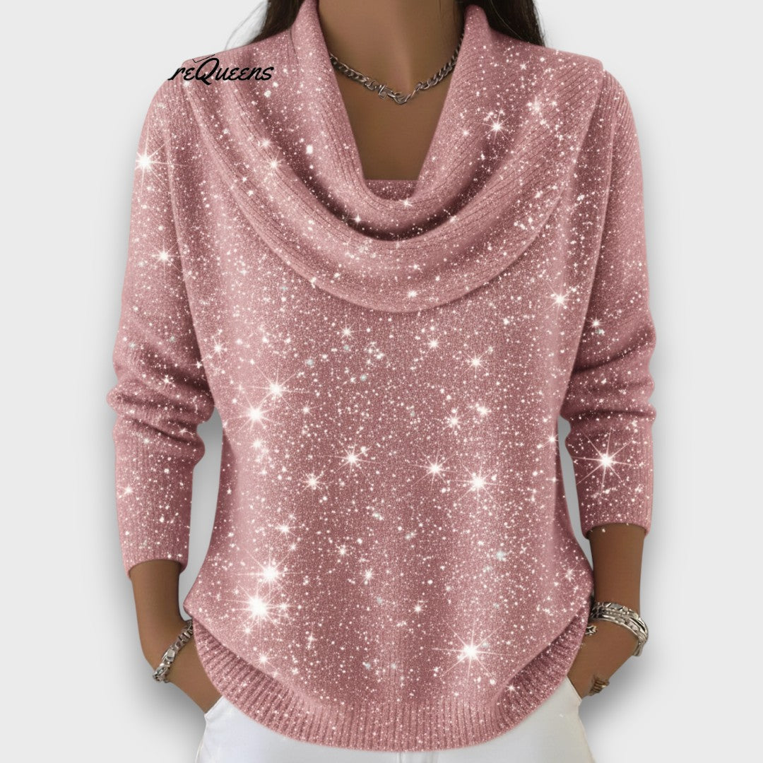 Aurelyn – Shimmer Soft-Drape Knit Sweater