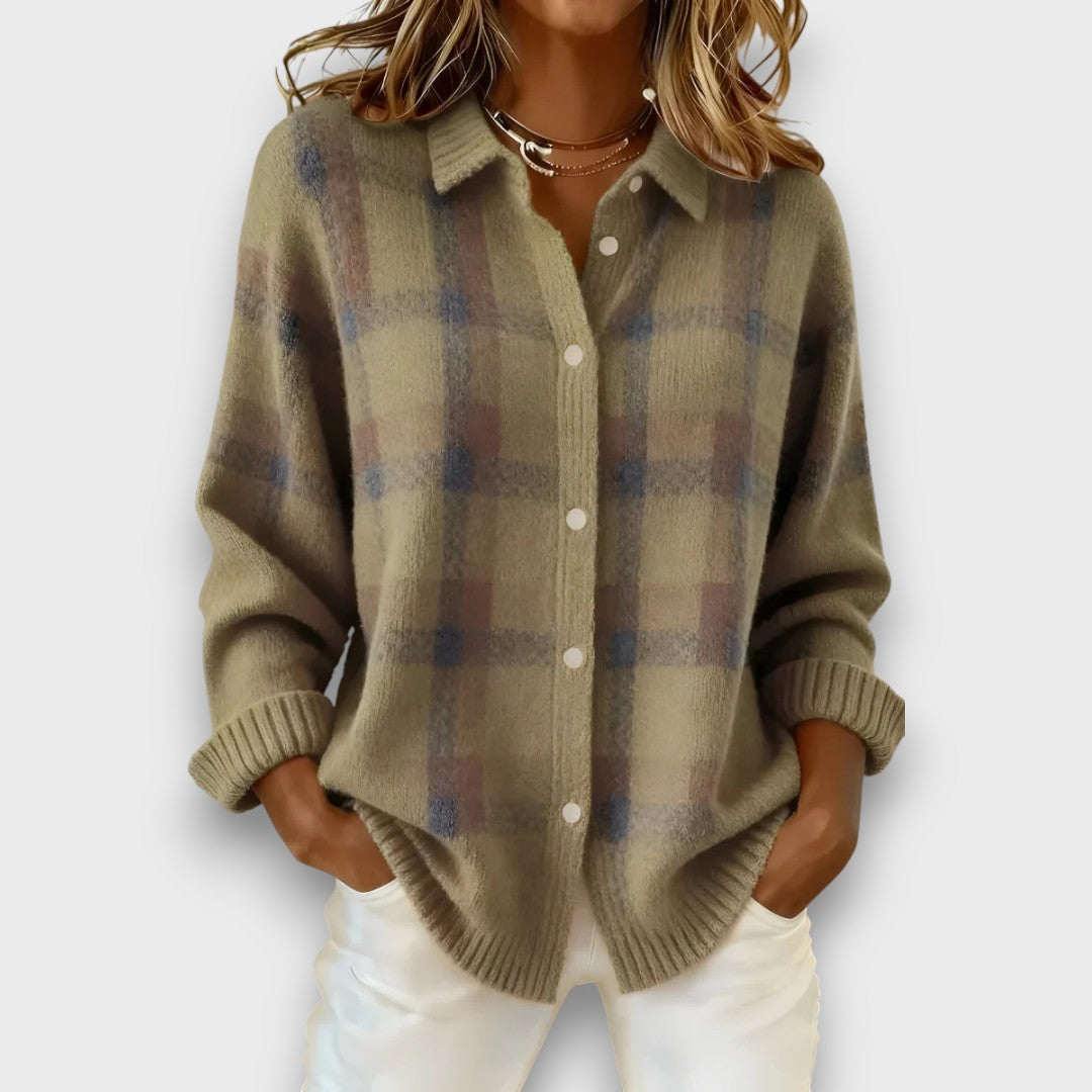Georgine – Classic Checked Knit Cardigan
