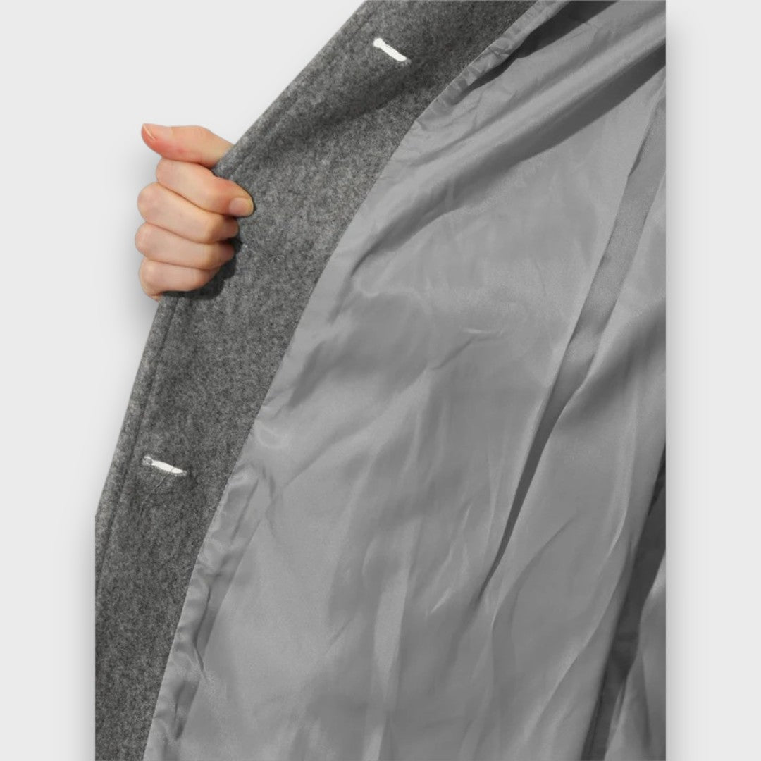 Sylvienne – Single-Breasted Winter Trench Coat