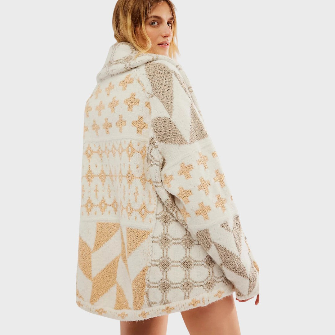 Parlina – Patterned Oversized Knit Jacket