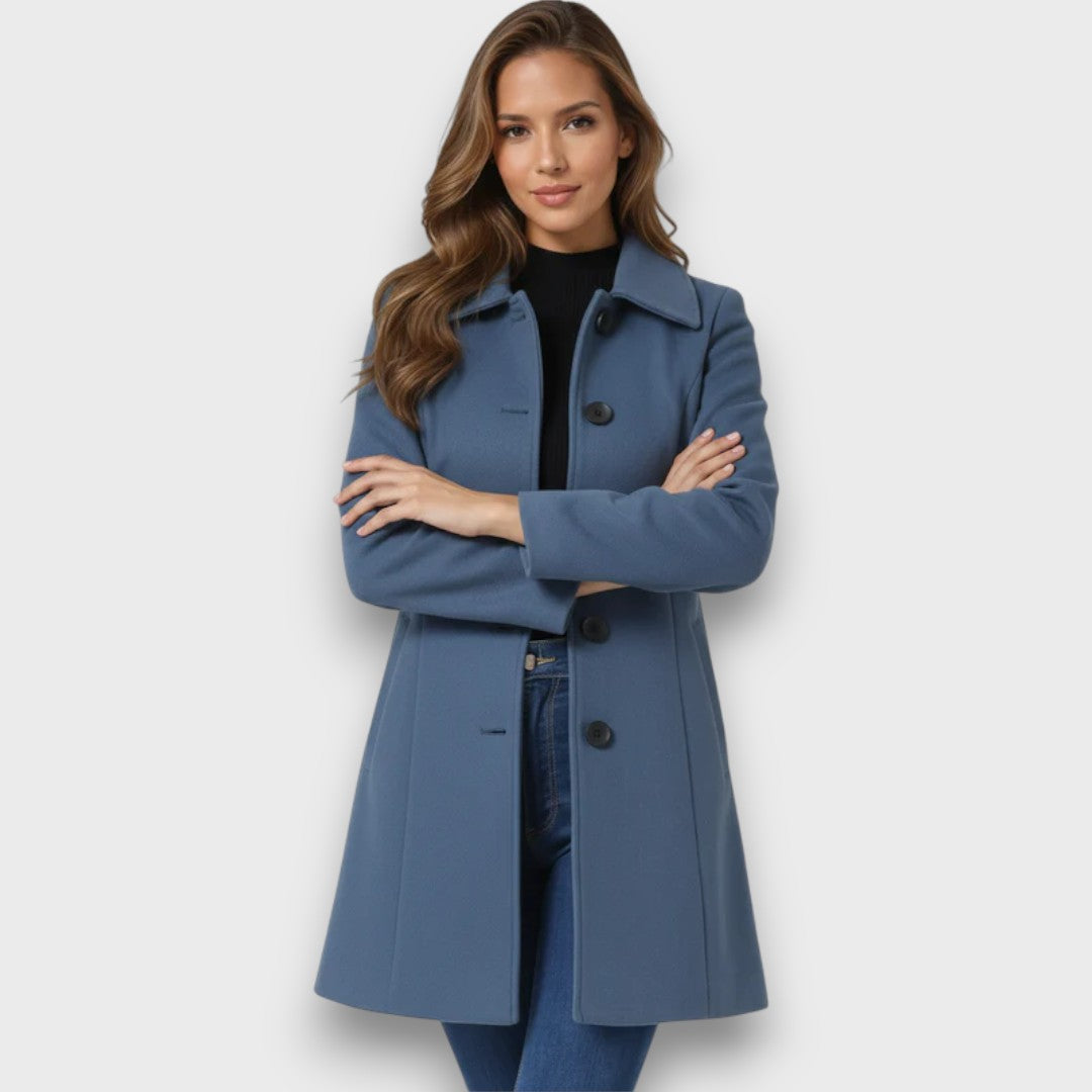 Sylvienne – Single-Breasted Winter Trench Coat