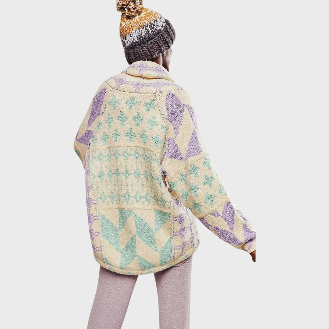 Parlina – Patterned Oversized Knit Jacket