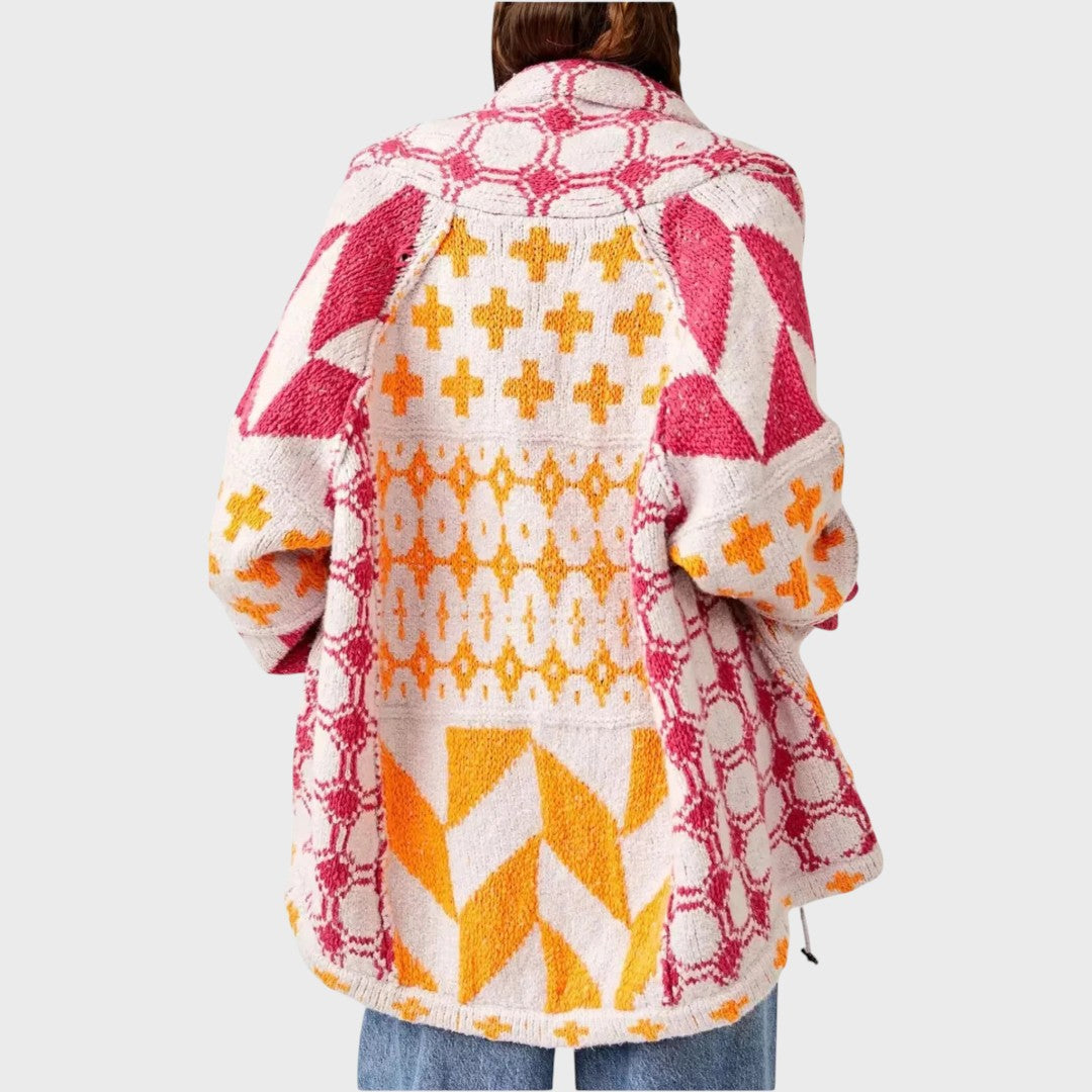 Parlina – Patterned Oversized Knit Jacket