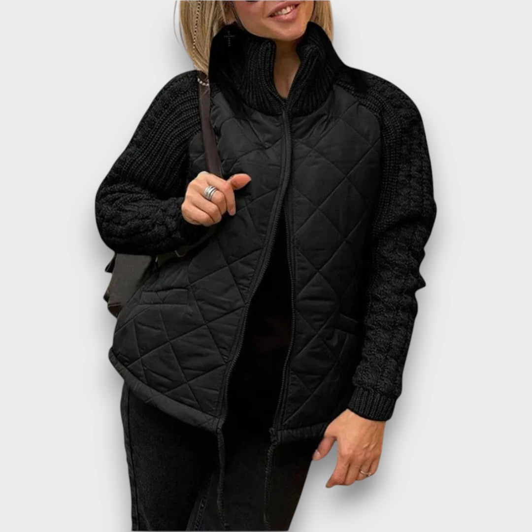 Ravinne – Quilted Jacket with Knitted Sleeves