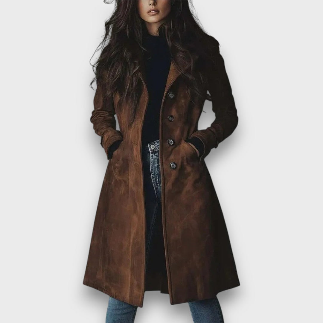 Irenelle – Long Vegan Suede Coat
