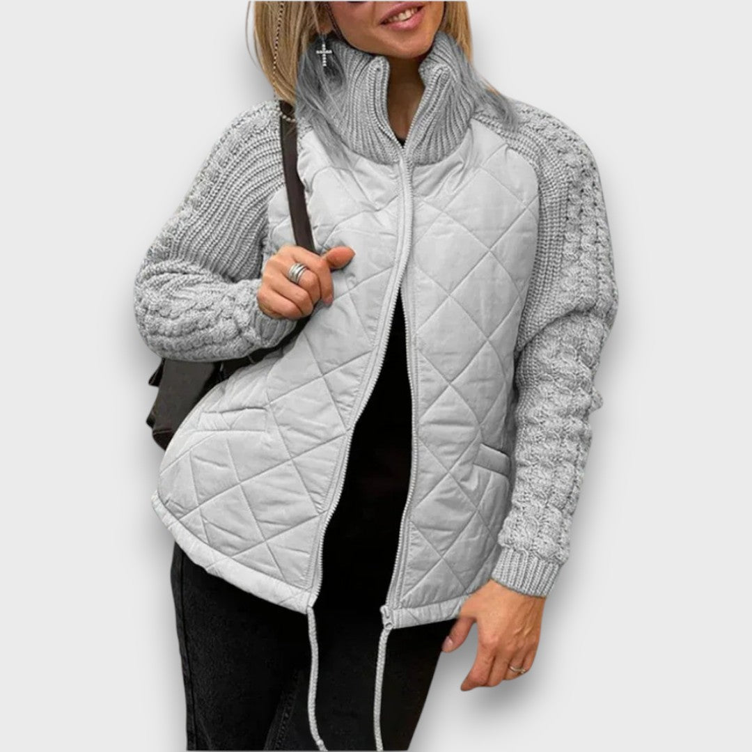 Ravinne – Quilted Jacket with Knitted Sleeves