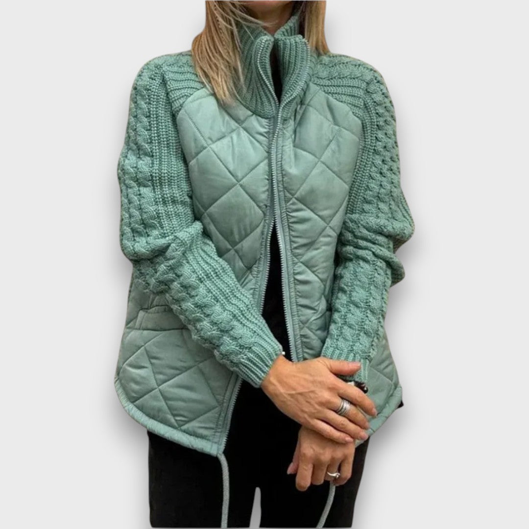 Ravinne – Quilted Jacket with Knitted Sleeves
