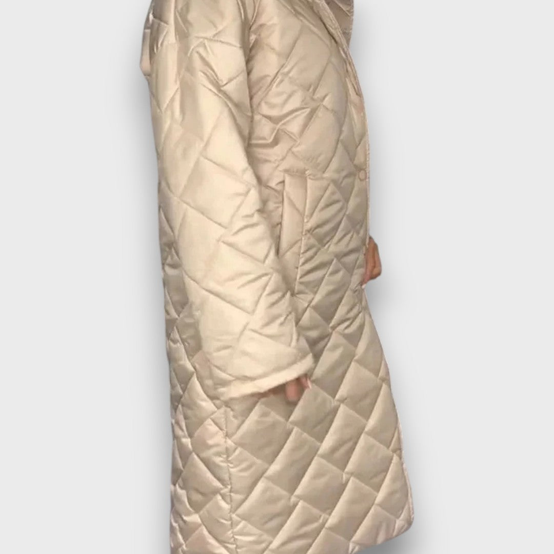 Verina – Quilted coat with leopard lining