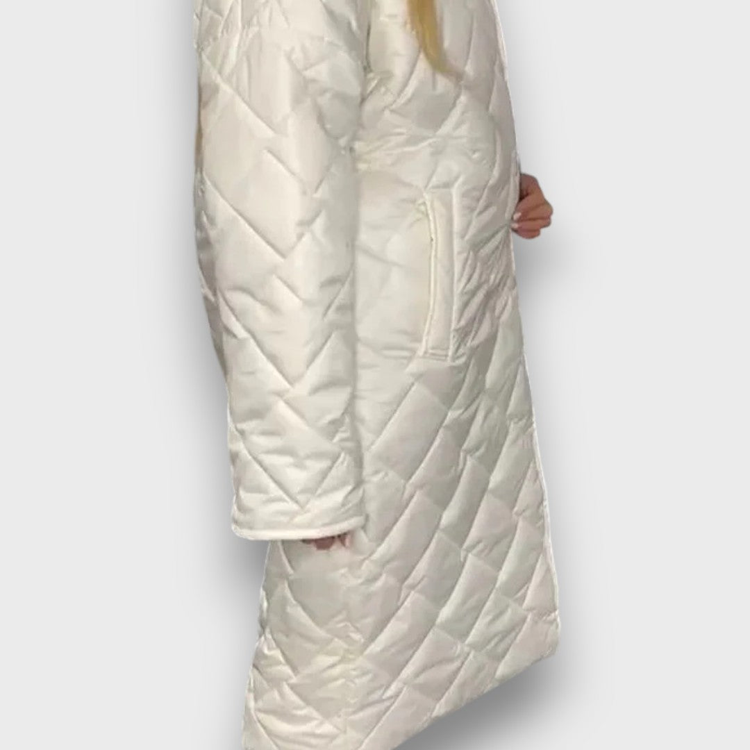 Verina – Quilted coat with leopard lining