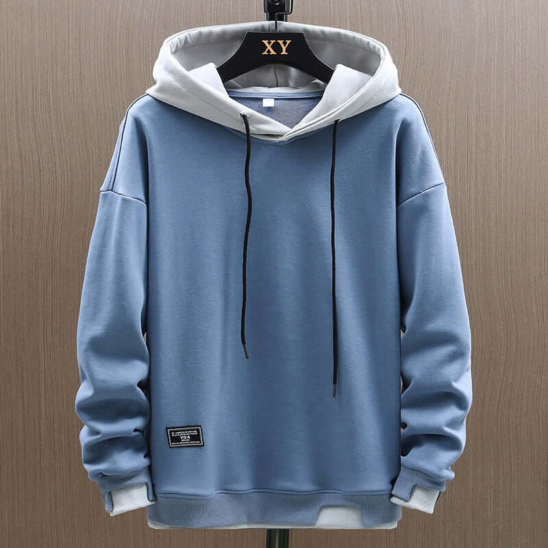 Contrast-Lined Pullover Hoodie